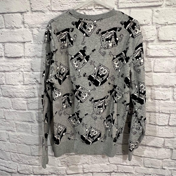 H&M SpongeBob SquarePants collab sweatshirt womens medium grey crewneck - Picture 4 of 5